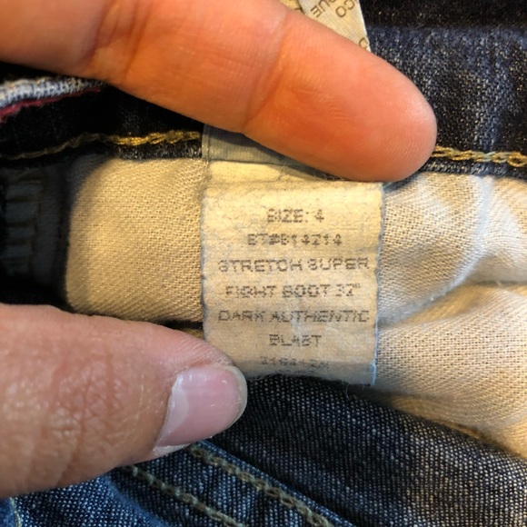 90s TOMMY HILFIGER BOOT CUT JEANS DARK BLUE BLAST - Picture 6 of 8